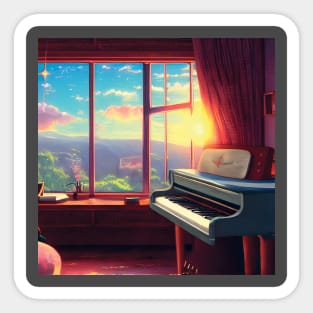 Sunrise with Music Nature Musical Life Sticker